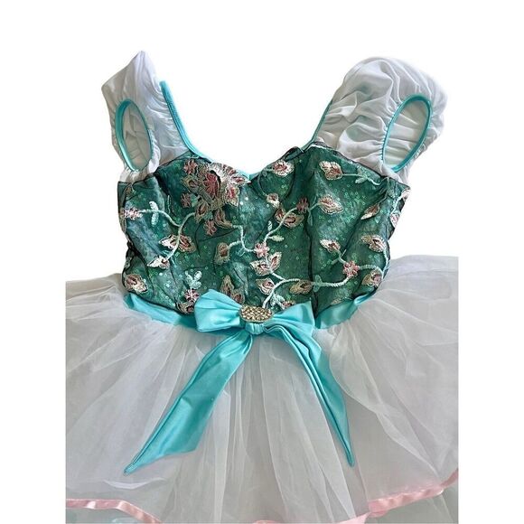 Revolution Dance Costume Tea for Two Embroidered Sequin Leotard Child's LARGE - Picture 4 of 10